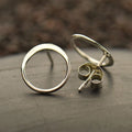 Boucles d'oreilles clous en argent sterling, cercle ouvert – Puces minimalistes 10 mm