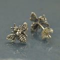 Puces d'oreilles abeille en argent sterling – Clous abeille de 9x11mm