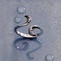 Bague réglable en argent sterling avec vague stylisée – Design Yin Yang Énergie de l'océan