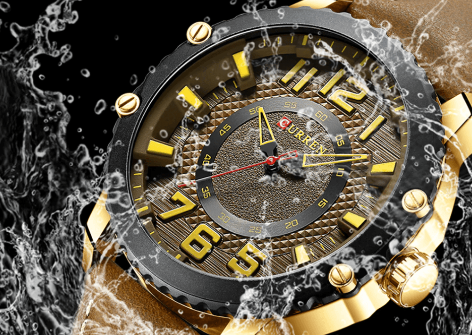 Montre Sport Étanche Homme Avec Bracelets en Cuir et Grands Chiffres Détails Design Unique Cadeau Parfait
