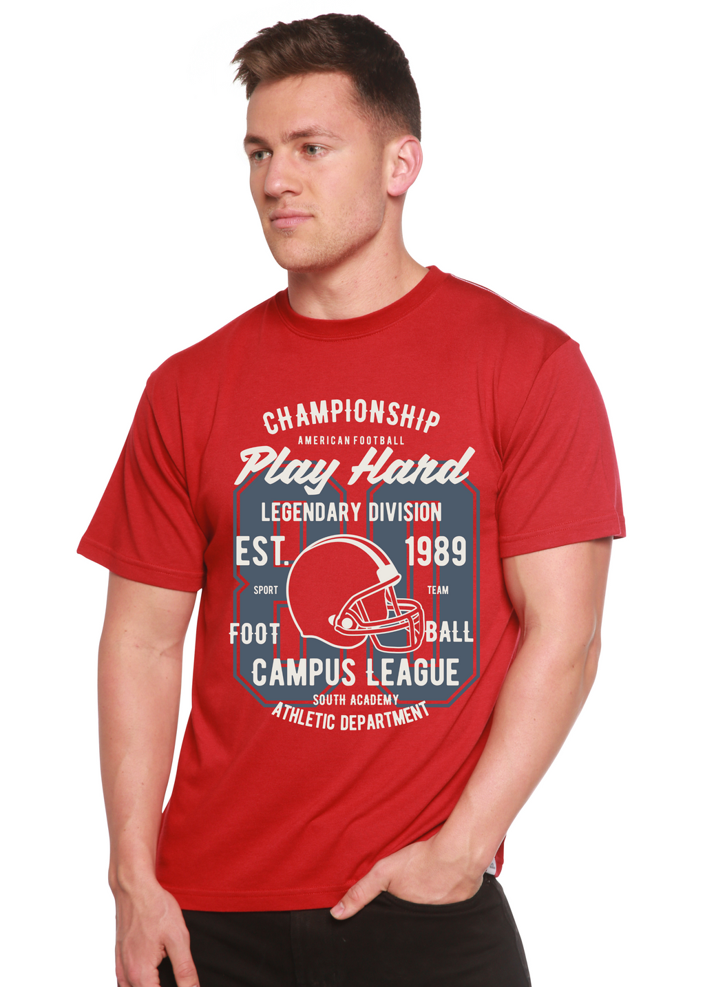 Jouer le T-shirt graphique à manches courtes en viscose de bambou/coton biologique Hard Spun Bamboo® pour hommes