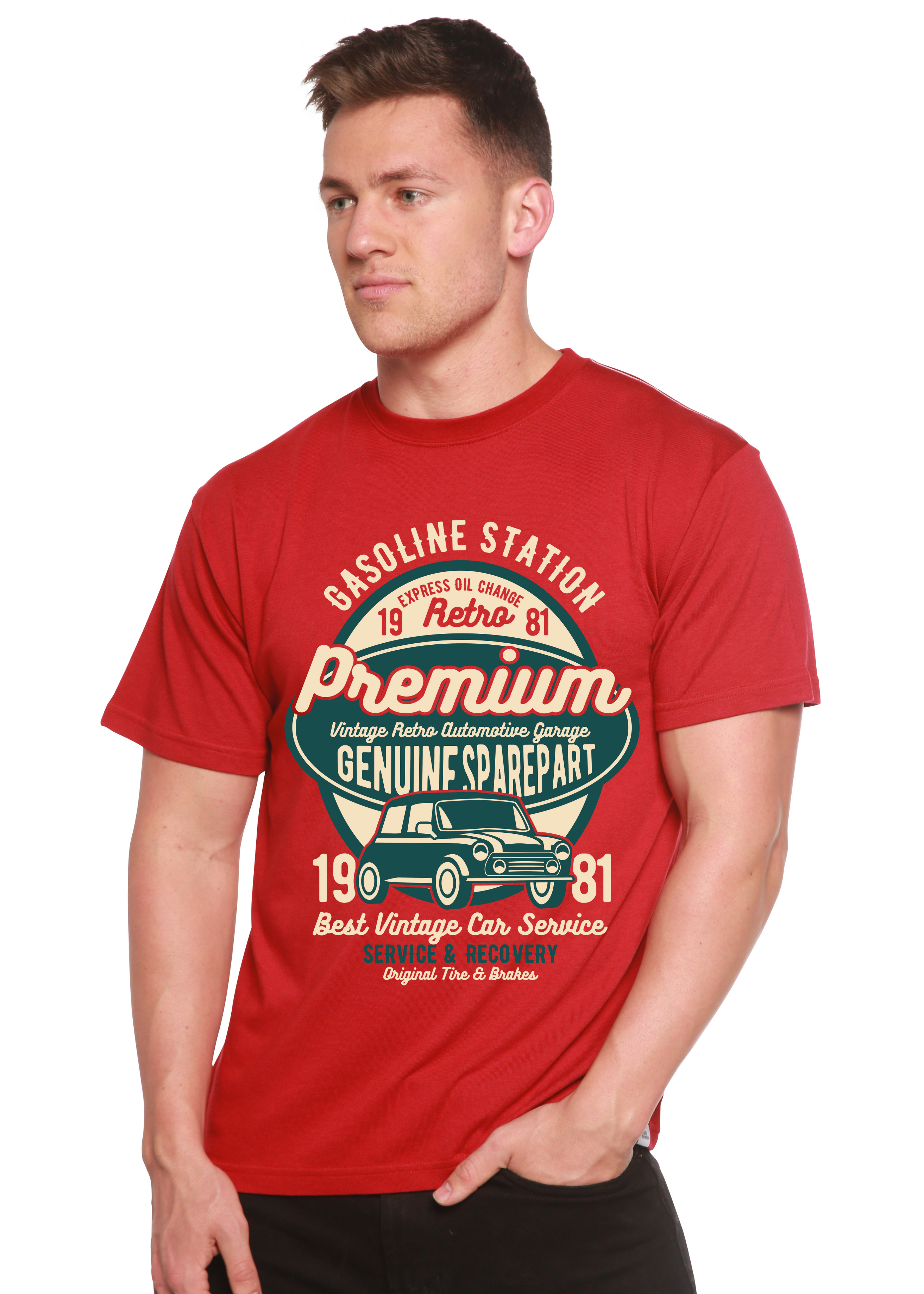 T-shirt graphique Premium Garage Spun Bamboo® à manches courtes en viscose de bambou/coton biologique pour homme