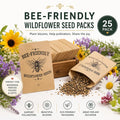 Sachets de Graines de Fleurs Sauvages « Ami des Abeilles » - Lot de 25, Pré-remplis, Cadeaux pour Fêtes de Jardin