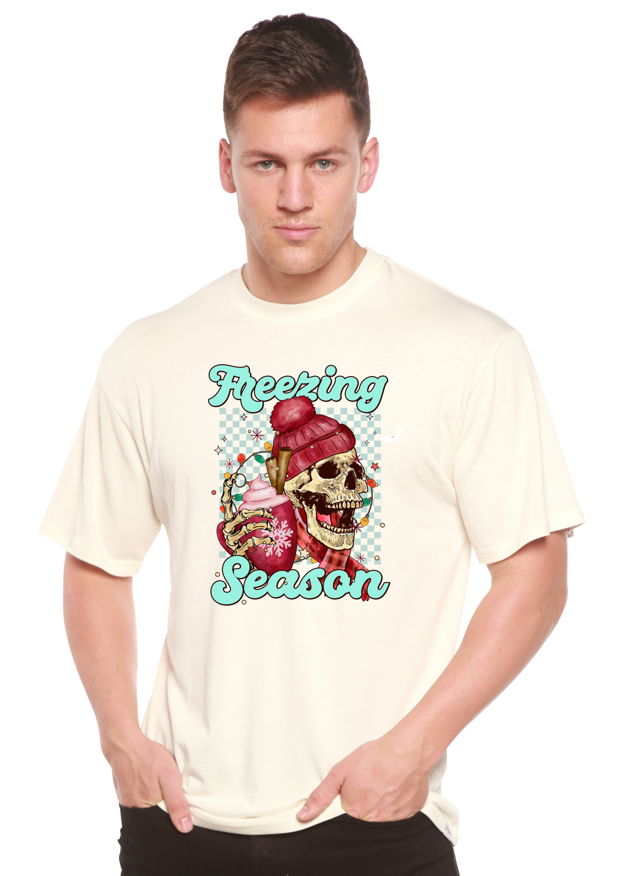 T-shirt graphique unisexe à manches courtes en bambou-viscose/coton biologique Freezing Season