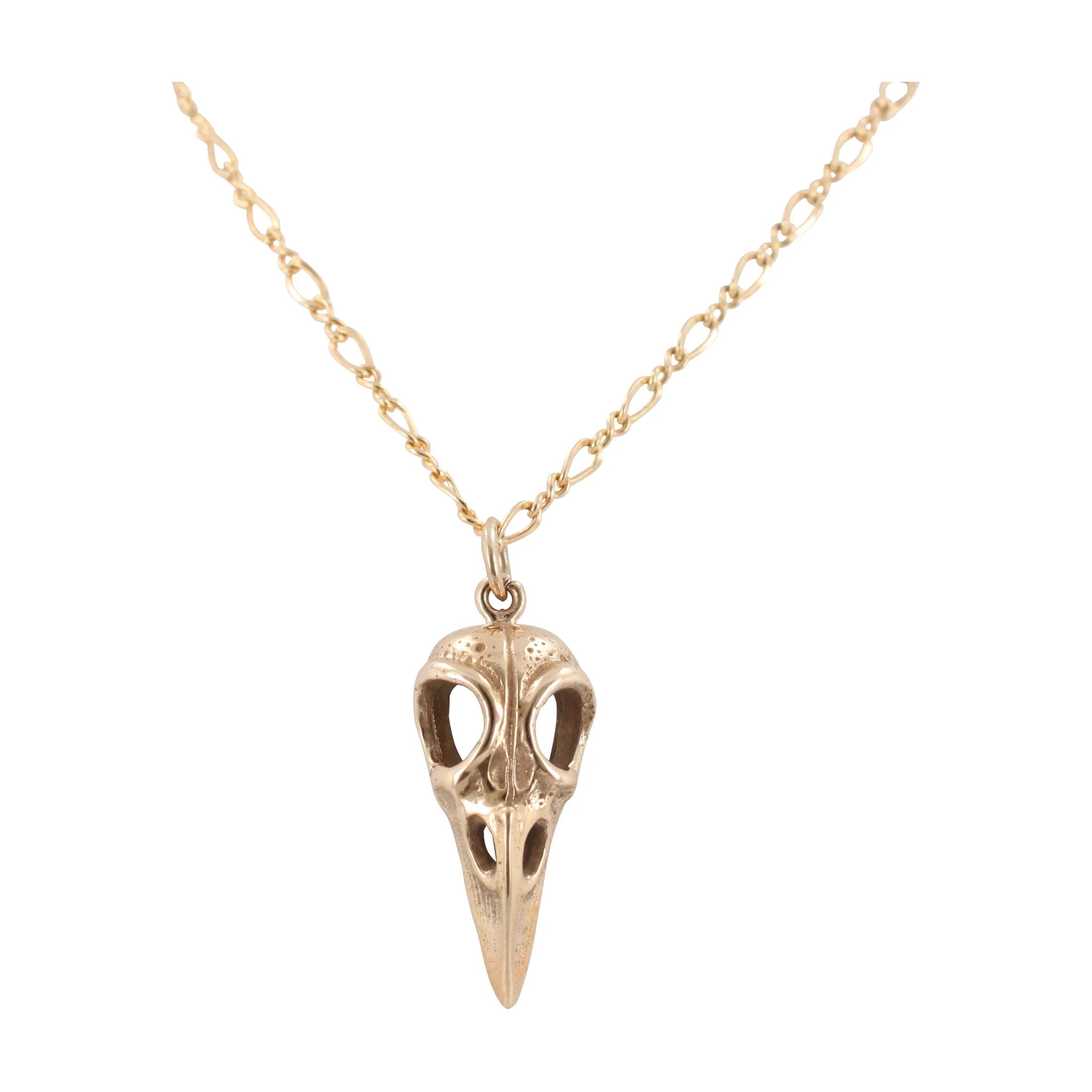 Collier Pendentif Griffe d'Oiseau en Bronze – Talisman sur Chaîne Gourmette Plaqué Or