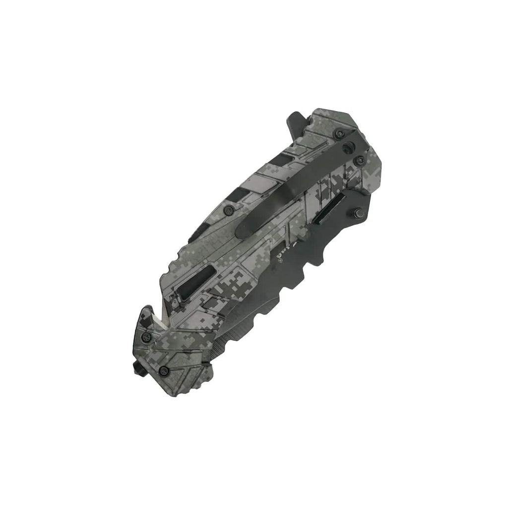 Lot de 2 : Couteau de 12,7 cm à ouverture assistée avec manche en fibre de nylon camouflage