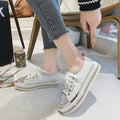 Baskets léopard pour femmes Chaussures en toile pour femmes Baskets de loisirs à lacets Strass Brillantes Plates Charmantes Chaussures de loisirs basses à plateforme