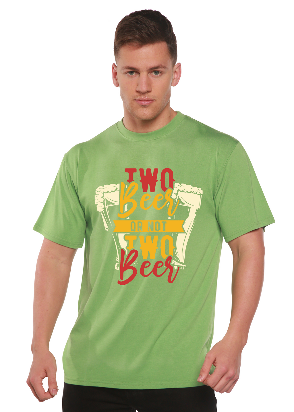 T-shirt graphique à manches courtes en viscose de bambou/coton biologique Two Beer Men