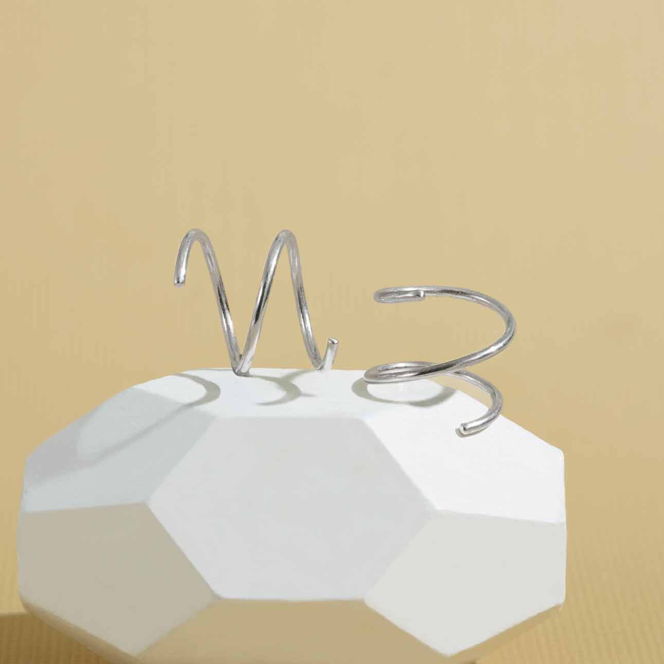 Sterling Silver Double Pierced Illusion Earrings – 10mm Faux Double Hoop Studs