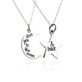 Ensemble de colliers en argent sterling « Je t'aime à la folie » – Lune et étoile sur chaînes de 45 cm