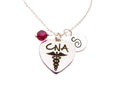 Personalized CNA Necklace – Sterling Silver Chain with Birthstone & Initial