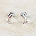 Sterling Silver Dolphin Stud Earrings – Double Dolphin Design