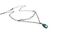 Chapelet Collier Labradorite Flash Bleu et Argent Oxydé
