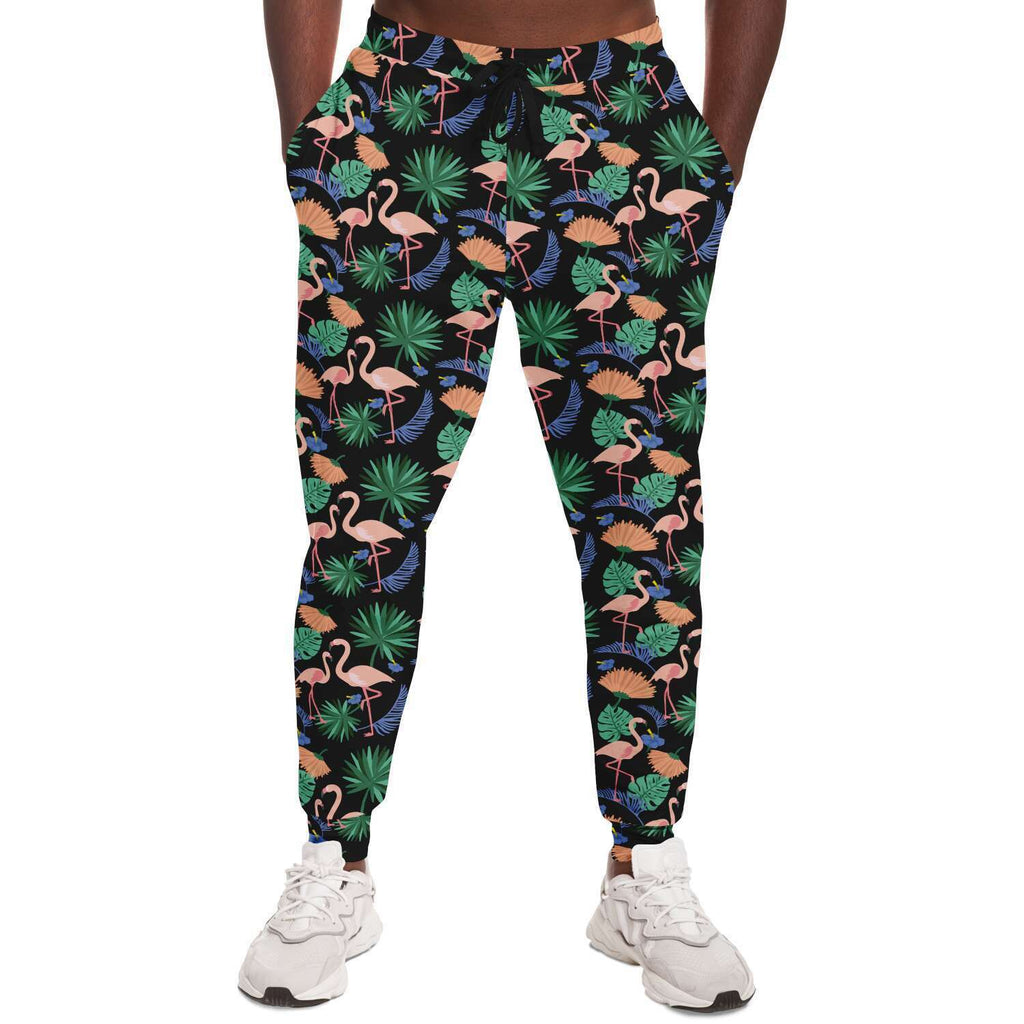 Joggers fleuris exotiques Flamant rose