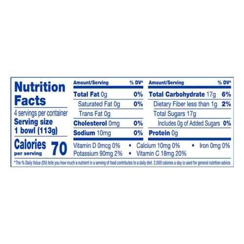 Kroger Yellow Cling Diced Peach Cups in 100% Juice 4 ct / 4 oz
