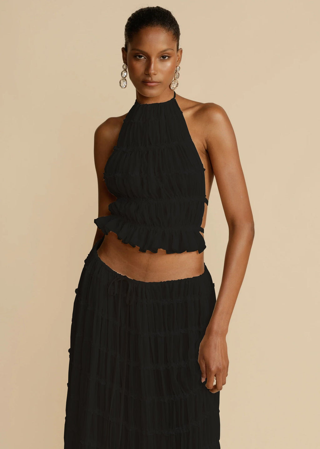 🌴 Ensemble deux pièces de maillots de bain pour femmes – Haut court licou sans manches