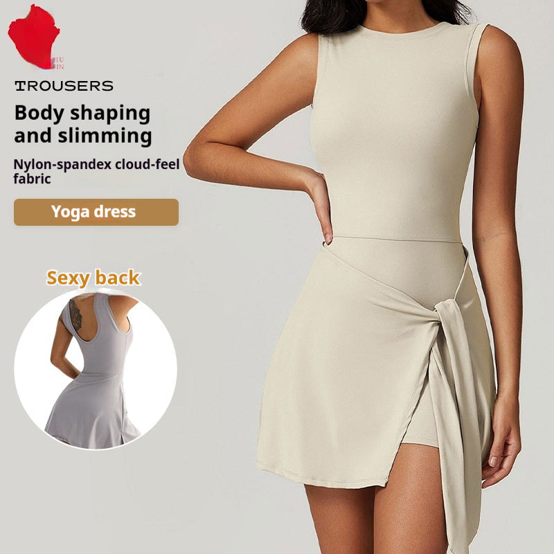 Robe de yoga mini-active sans manches Beauty-Back pour femme
