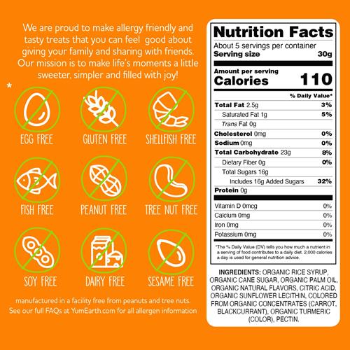 Bonbons à mâcher biologiques Yumearth, saveur de fruits, 142g, sans allergènes, sans gluten, sans OGM, végétaliens, sans arômes ni colorants artificiels (Lot de 1)