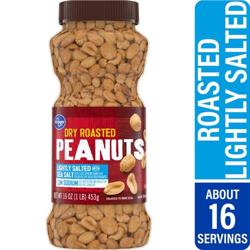 Cacahuètes grillées à sec légèrement salées Kroger 454 g