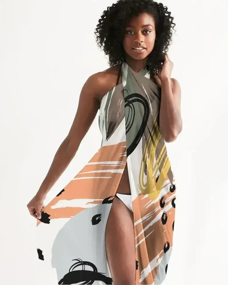 Voile circulaire multicolore vert, cache-maillot
