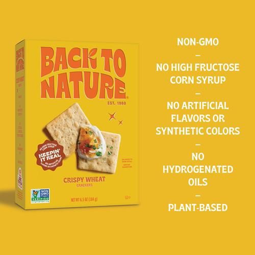 Back To Nature - Craquelins croustillants de blé - De vrais ingrédients comme la farine de blé et le sel de mer - Sans OGM - 184 g