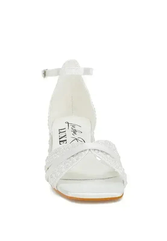 Sandales de mariée Pearl - Chaussures en satin à petit talon - Confort pour les fêtes de mariage