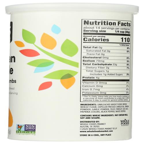 Chapelure à l'italienne Whole Foods Market, 425 g