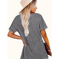 T-shirt décontracté femme à manches courtes avec imprimé animal et lettrage