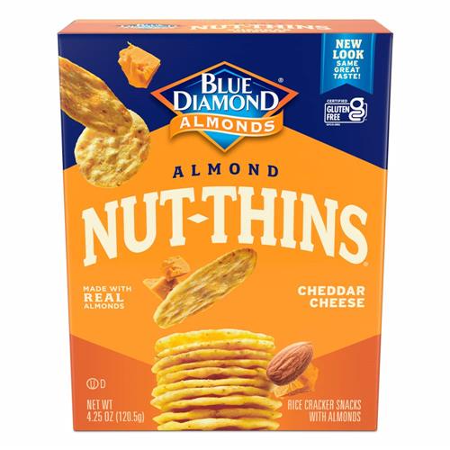 Biscuits salés aux amandes Blue Diamond Nut Thins, Fromage Cheddar, 120 g