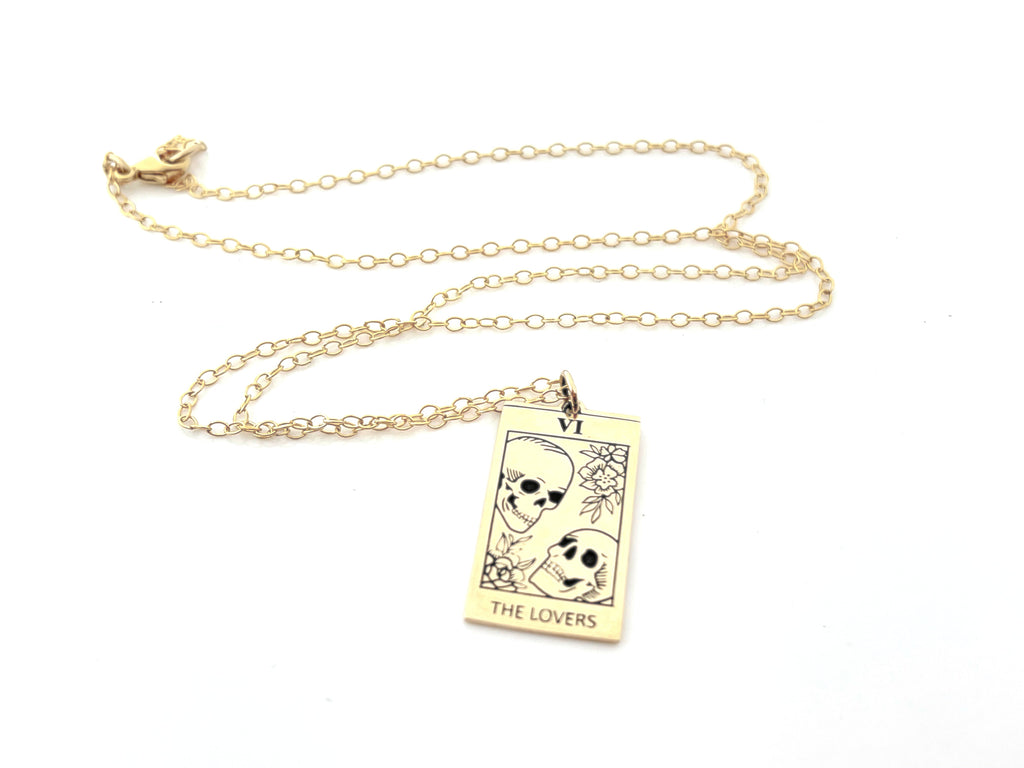 The Lovers Tarot Card Necklace – 14k Gold Filled