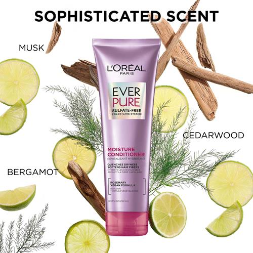 L’Oréal Paris Moisture Sulfate Free Conditioner, Hair Care For Color-Treated Hair With Rosemary Botanicals, Everpure, 8.5 Fl Oz