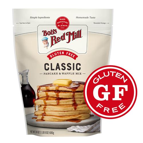 Bob’s Red Mill Préparation pour crêpes et gaufres sans gluten, 680 g (lot de 1) – Céréale entière, donne 34 crêpes par sac, l’emballage peut varier