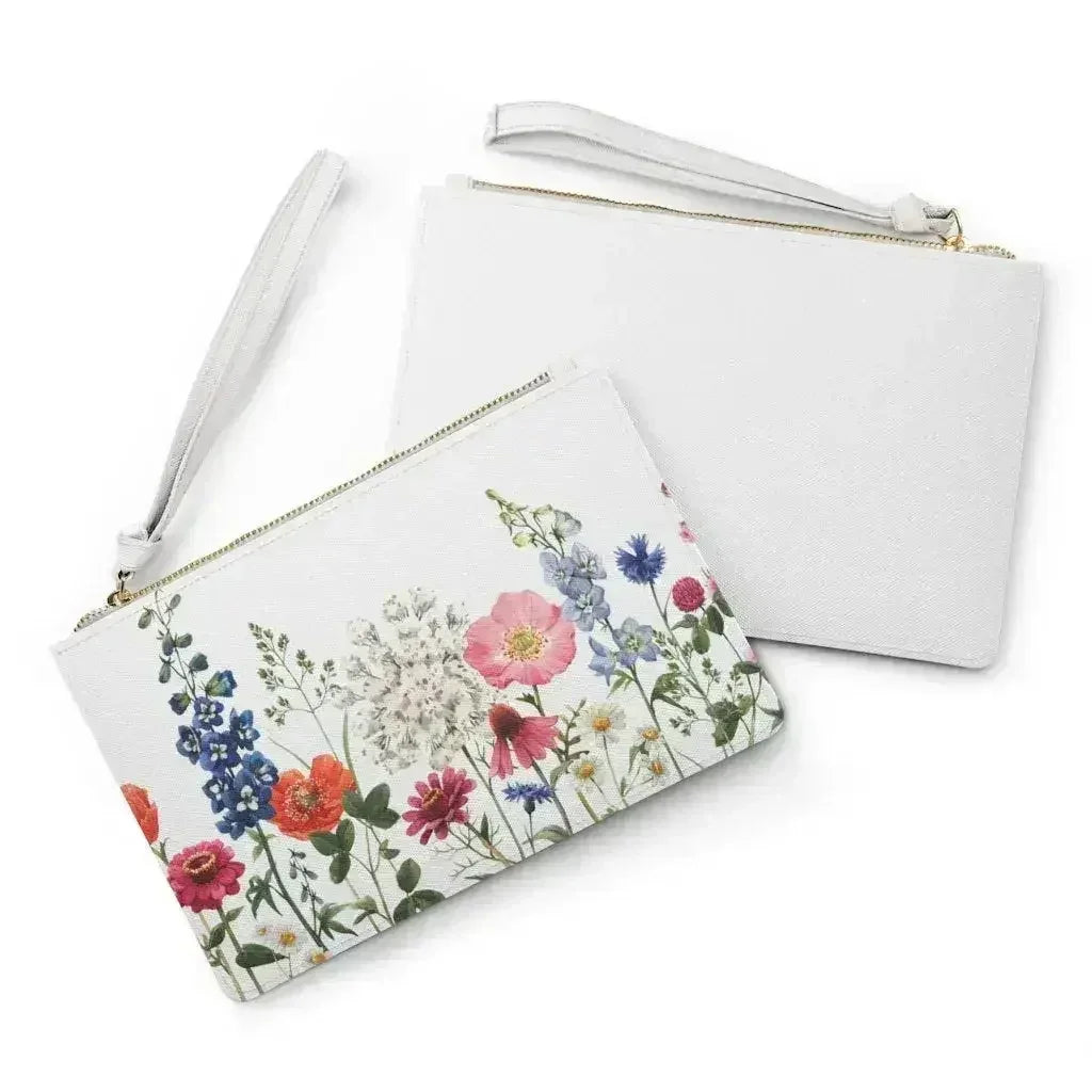 Pochette zippée à motif floral