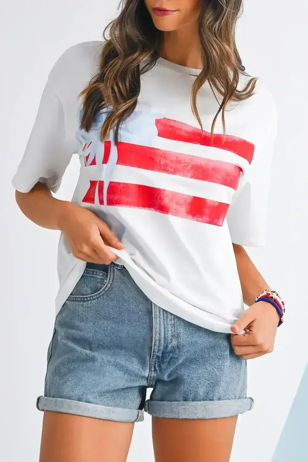 T-shirt col rond graphique White Flag Bow