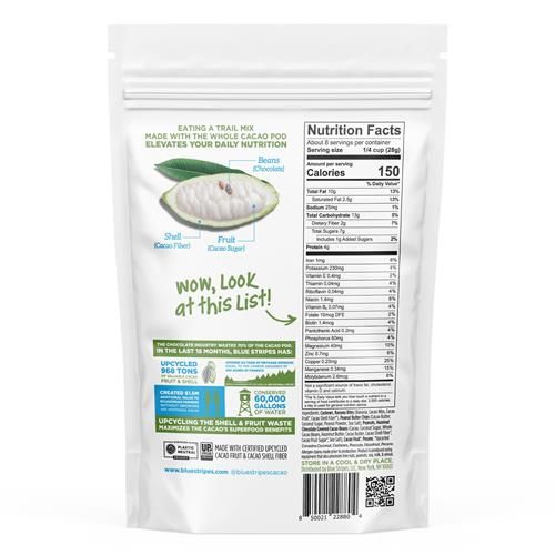 Mélange montagnard Blue Stripes au beurre de cacahuètes, banane et cacao entier, 227 g