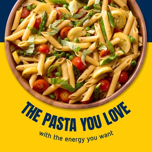 Barilla Protein+ (Plus) Pâtes Penne - Protéines de Lentilles, Pois Chiches & Pois - Bonne Source de Protéines Végétales - Pâtes Protéinées - Sans OGM - Certifié Casher - Boîte de 411 g (7 Portions Par Boîte)