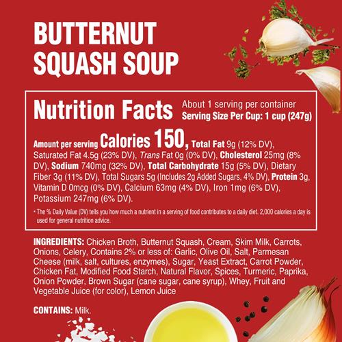 Soupe de courge musquée Rao's Made For Home, 453 g, soupe italienne traditionnelle prête à servir, préparée avec des légumes de première qualité