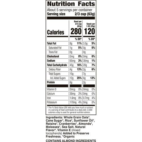 Céréales granola biologiques aux fruits et noix Cascadian Farm, sachet refermable, 311 g.