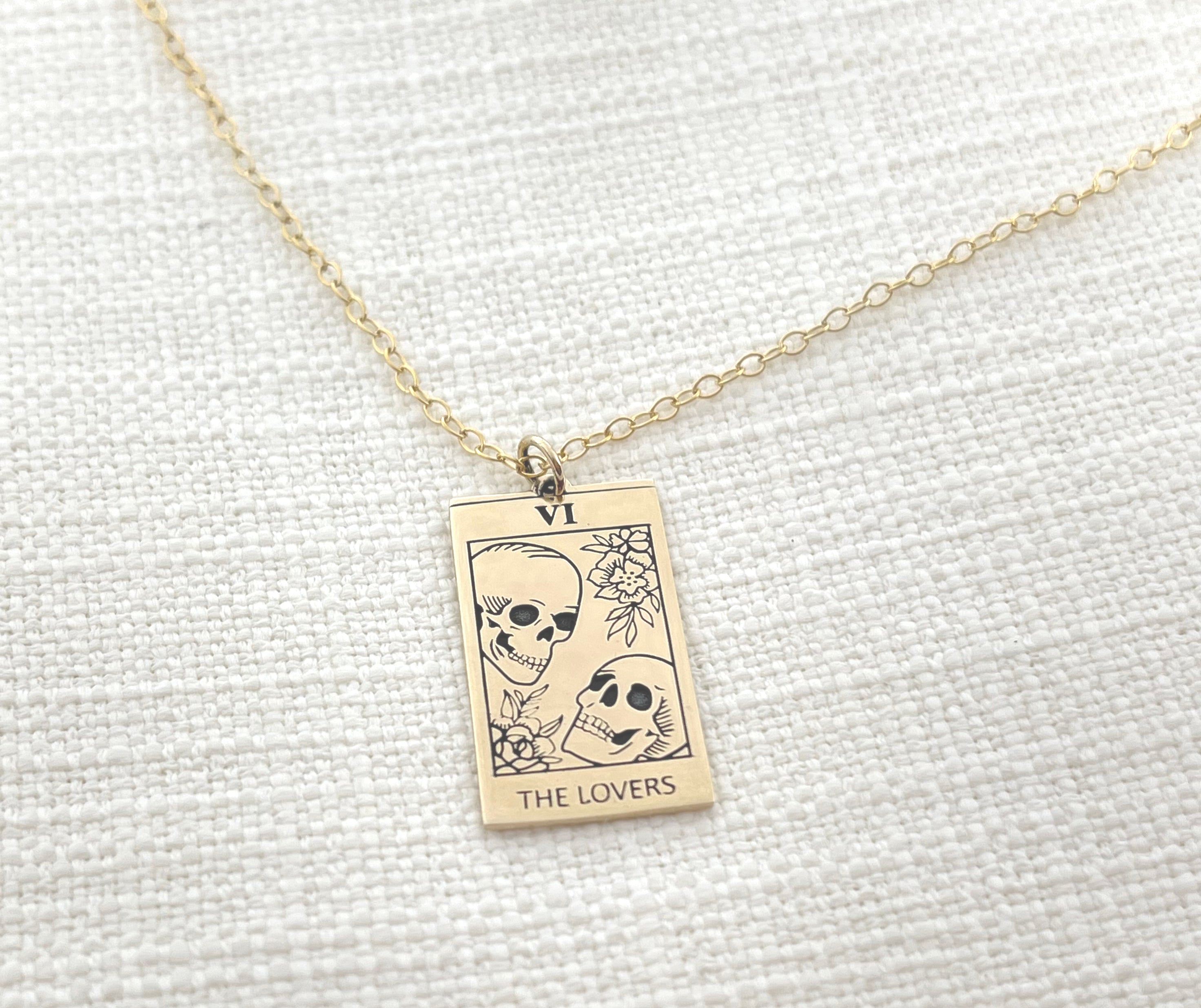 The Lovers Tarot Card Necklace – 14k Gold Filled