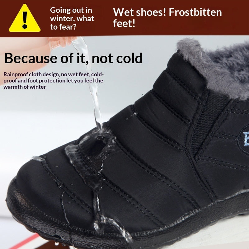 Bottines chaudes et rembourrées en coton léger pour femme – Bottines d'hiver antidérapantes et confortables pour l'extérieur