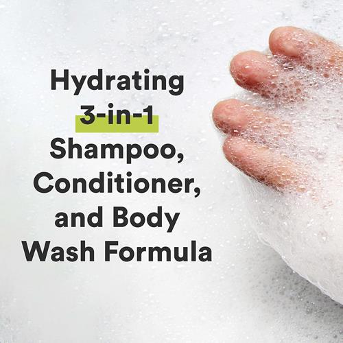 Shampooing, après-shampooing, gel douche 3 en 1 Suave Men pour cheveux et peau hydratés Aloès + Vitamine B7 828 ml
