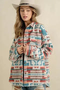 Shacket western aztèque effiloché