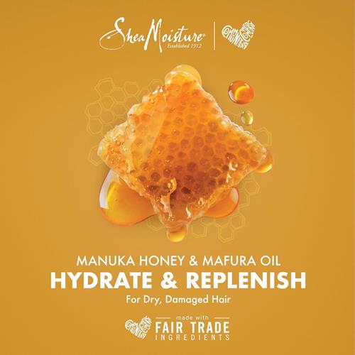 Après-shampoing hydratation intense SheaMoisture pour cheveux secs et abîmés, au miel de manuka et à l'huile de mafura pour nourrir et adoucir les cheveux, 384 ml