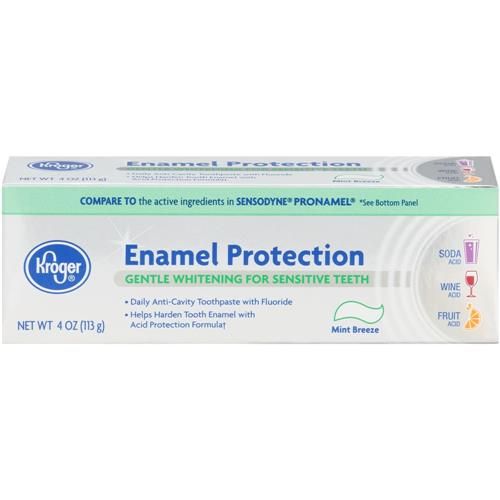 Dentifrice protection émail Kroger Haleine fraîche à la menthe Blancheur douce pour dents sensibles 113 g