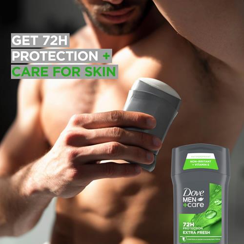 Dove Men+Care Anti-Transpirant en bâton Extra Fresh pour homme – Protection 72 heures contre la sueur et les odeurs, avec 1/4 de crème hydratante et parfum d'agrumes longue durée, 76 g