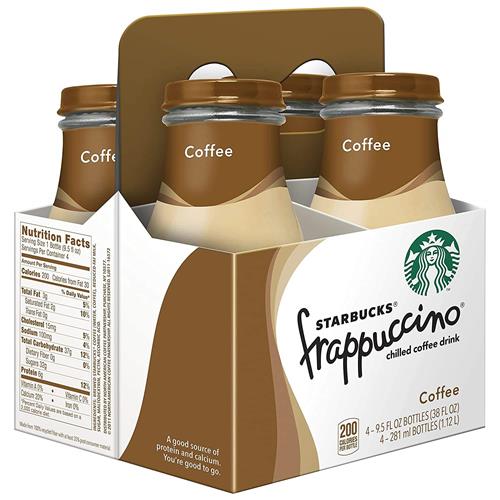 Boisson au café Starbucks Frappuccino, bouteilles de 280 ml (paquet de 4)