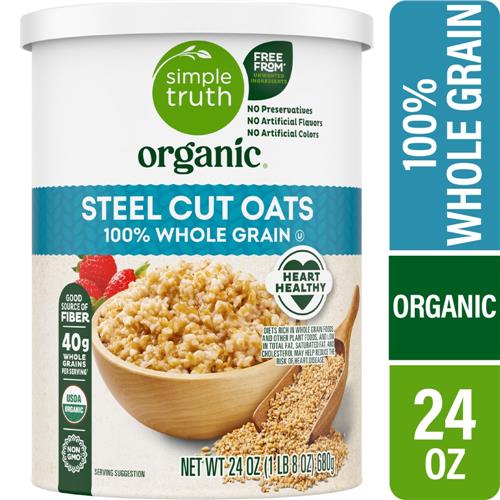 Flocons d'avoine coupés à l'ancienne 100 % grains entiers biologiques Simple Truth 680 g