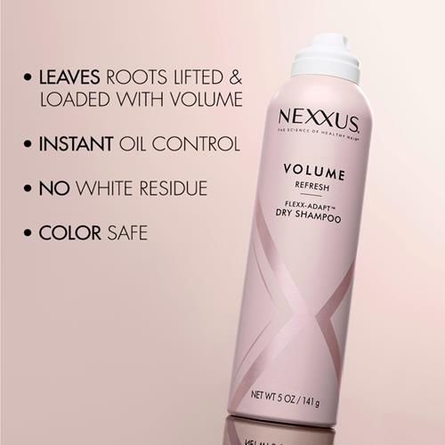 Nexxus Volume Refresh Shampooing Sec Régulateur de Sébum & Volumisant Tenue 72H Fraîcheur Technologie Flexx-Adapt 142g