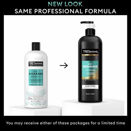 Après-shampooing fortifiant et nourrissant anti-casse Tresemmé pour cheveux abîmés, formulé avec la technologie Pro Style, 828 ml