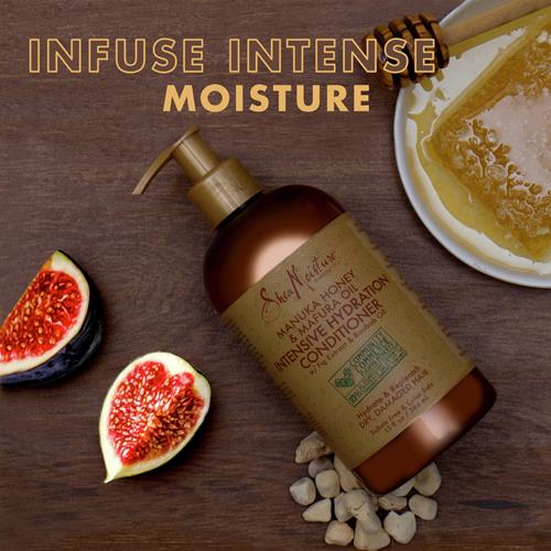 Après-shampoing hydratation intense SheaMoisture pour cheveux secs et abîmés, au miel de manuka et à l'huile de mafura pour nourrir et adoucir les cheveux, 384 ml